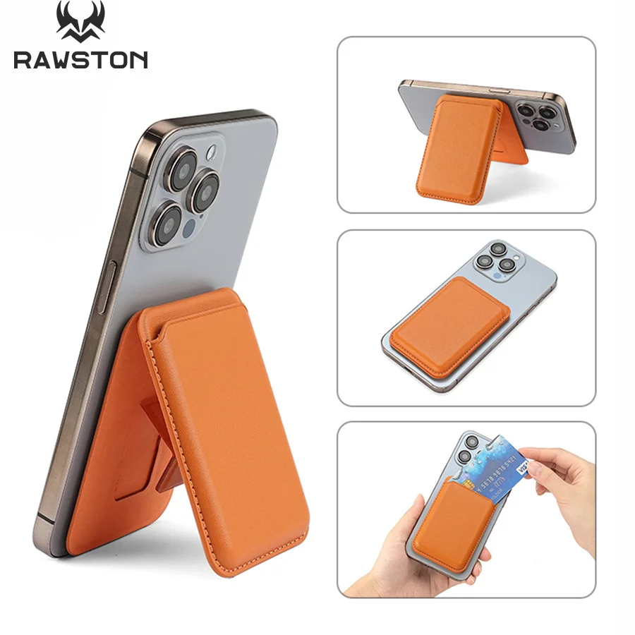 Kickstand Adjustable - Кожаный чехол-кошелек с магнитной подставкой для