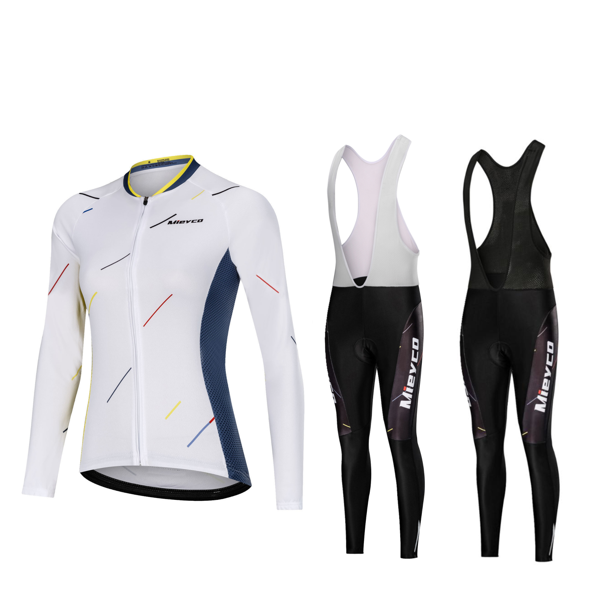Cycling Commute Training - Белый с цветными полосками женский велокостюм